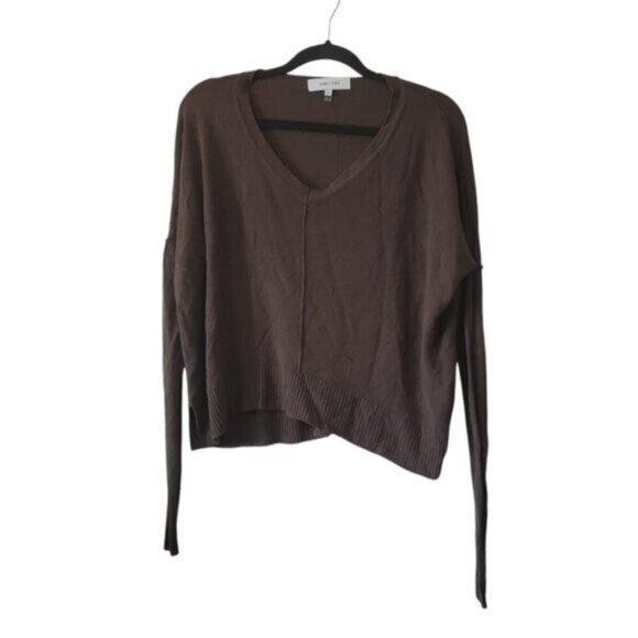 Revolve John + Jenn Dark Green Spun Rayon V-Neck Sweater S - Picture 2 of 7